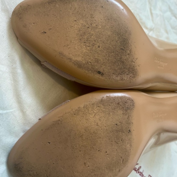 Salvatore Ferragamo Peep Toe Nude Heels - Picture 8 of 9